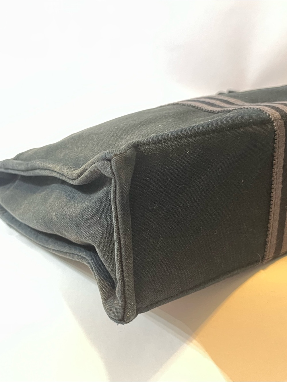 Hermès Fourre Tout MM Black Grey Cotton Canvas Tote Bag Made in 🇫🇷 - Picture 3 of 13